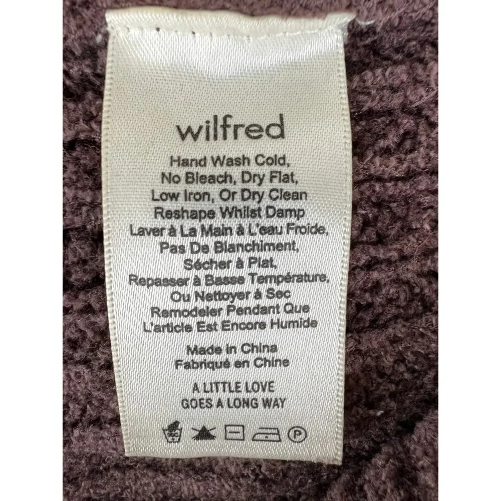 Wilfred Brown Velour Crewneck Long Sleeve Ribbed Women Pullover Sweater Size S